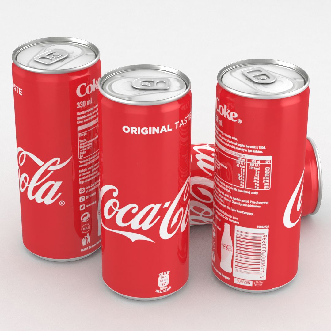 Beverage Can Coca-Cola 330ml Tall 3d model