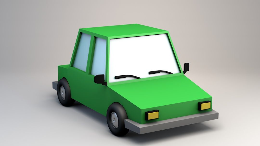 låg poly bil 3d model