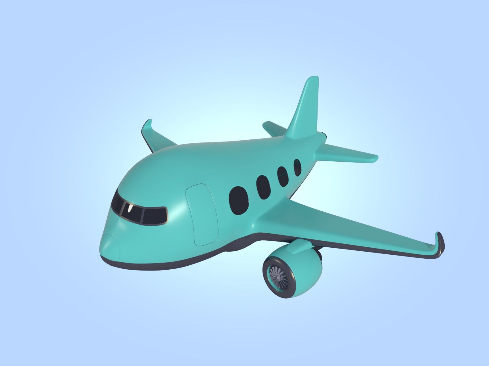 Tecknad flygplan 3d model