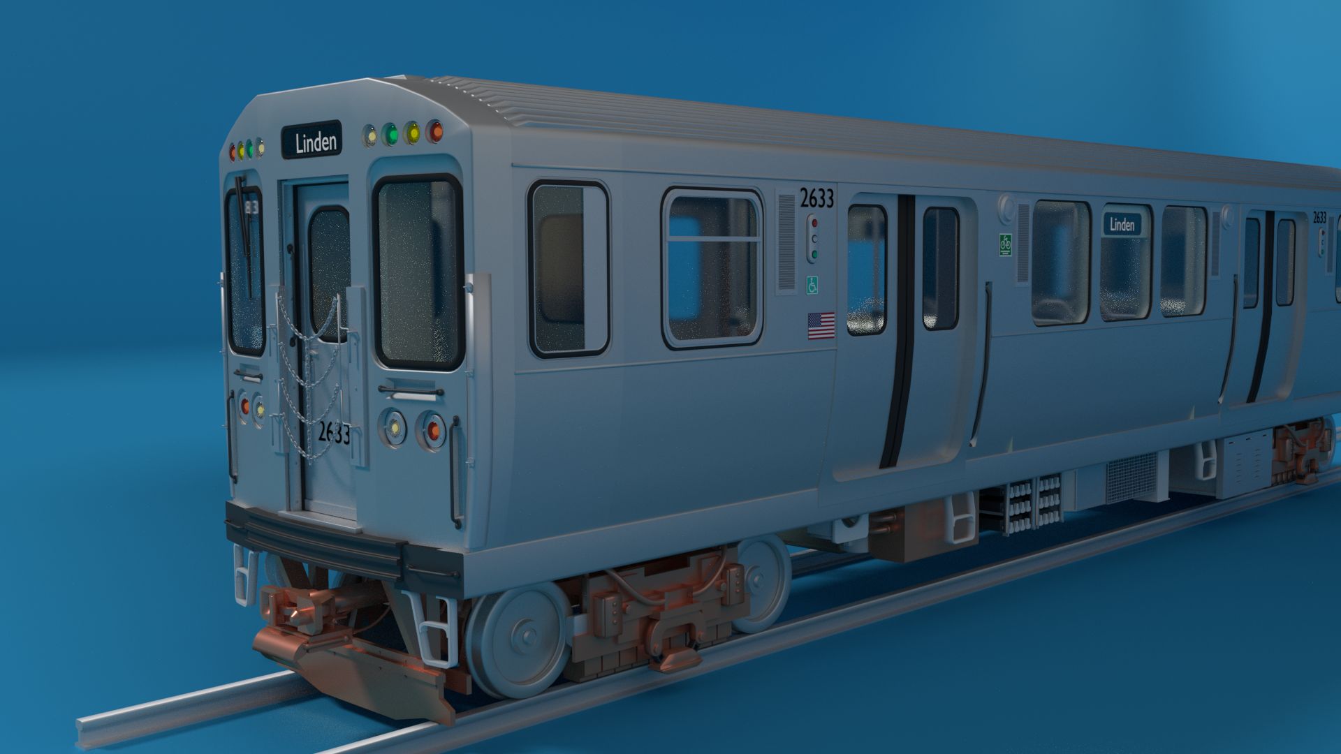 Chicago L Subway train with interior 3d model