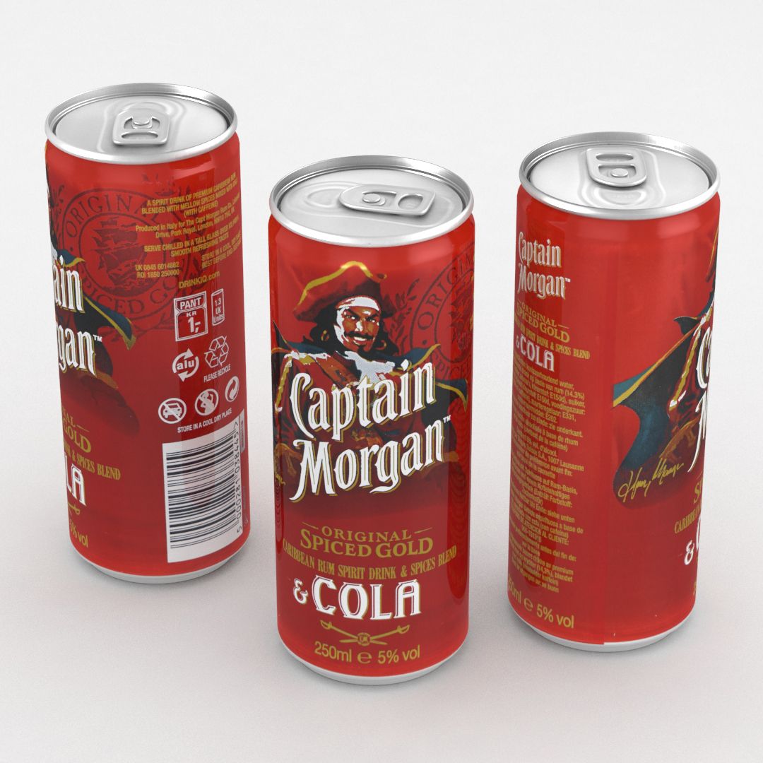 Alcohol Can Captain Morgan Spiced Gold and Cola 250ml 3d model