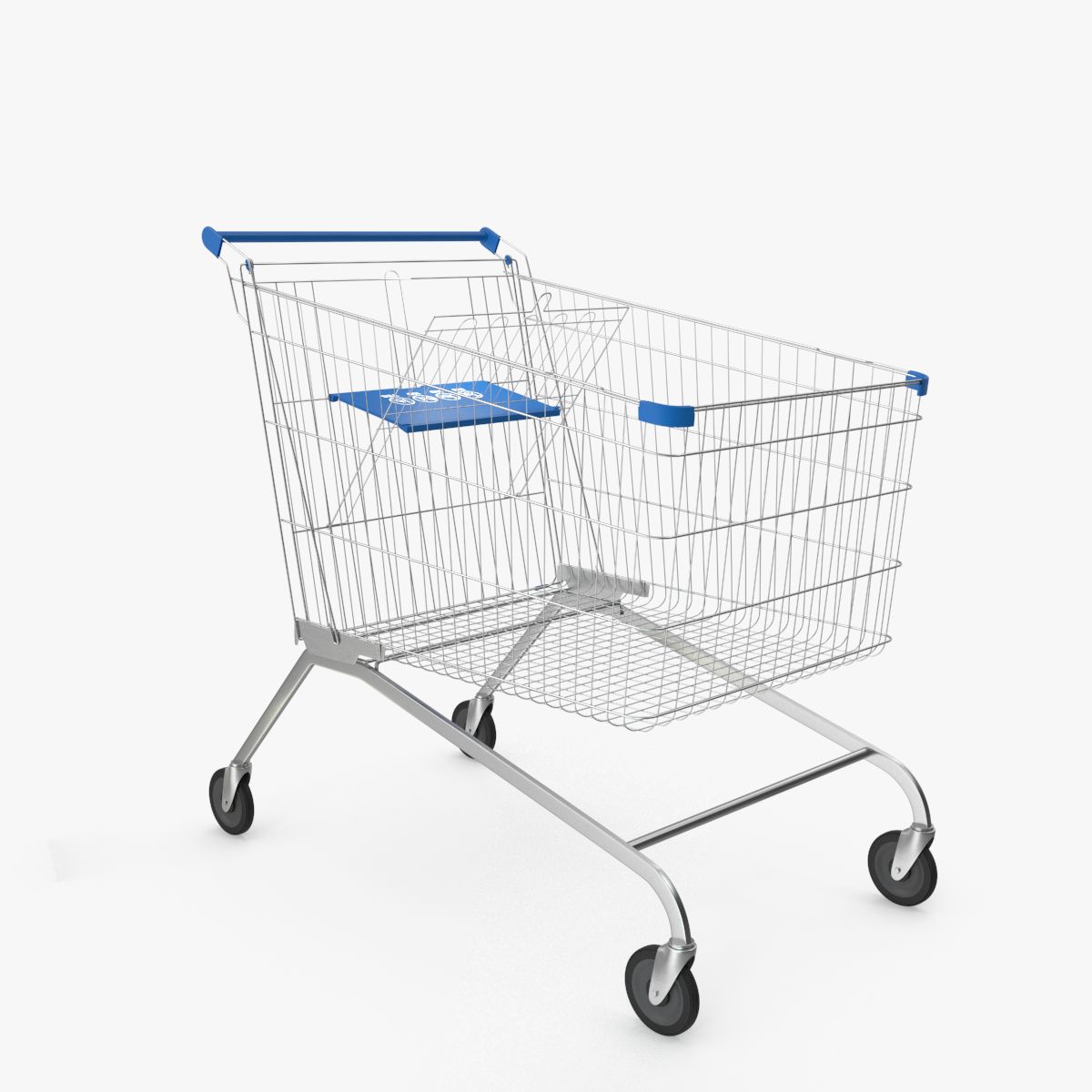 Supermarkt winkelwagen 3d model