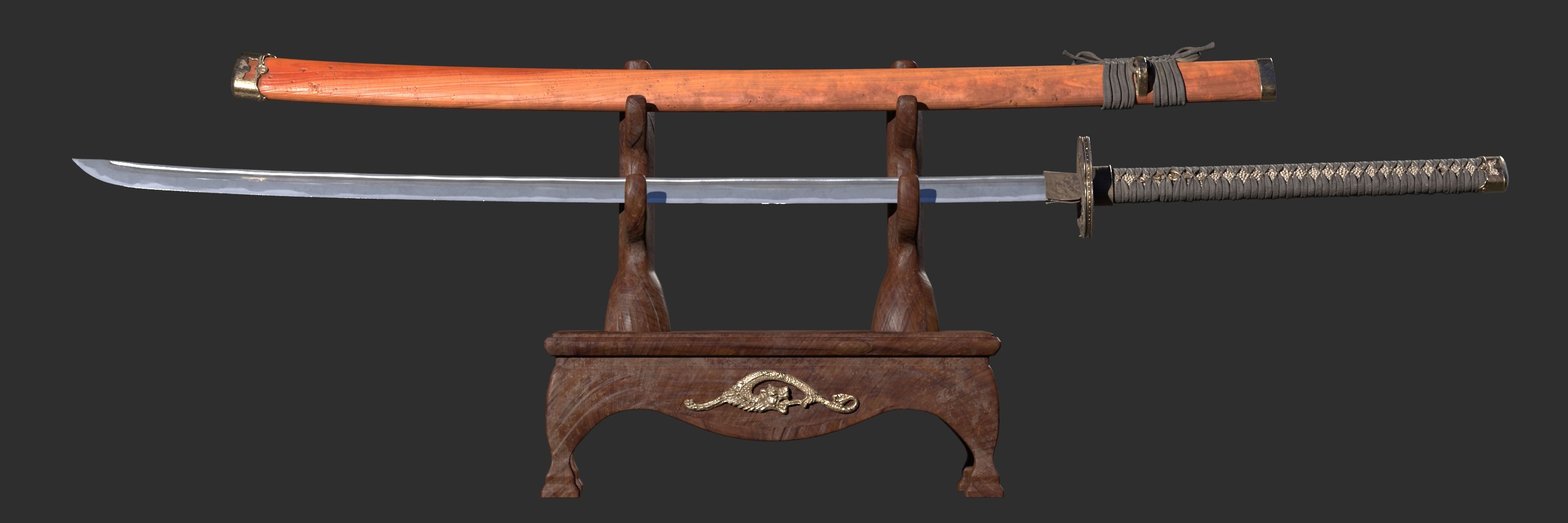 武士刀（Katana Rinkatomo Yamamura） 3d model