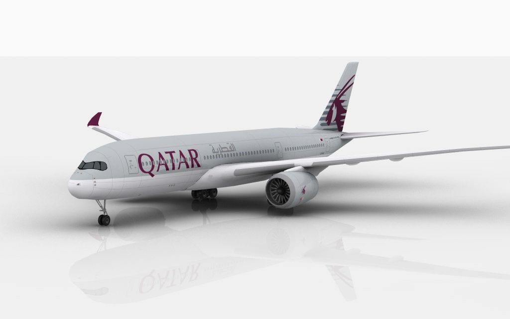 Airbus A350 Qatar 3d model