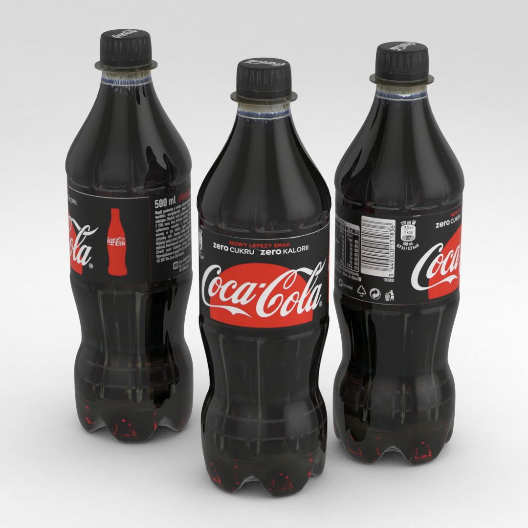 Beverage Bottle Coca-Cola Zero 500ml 3d model