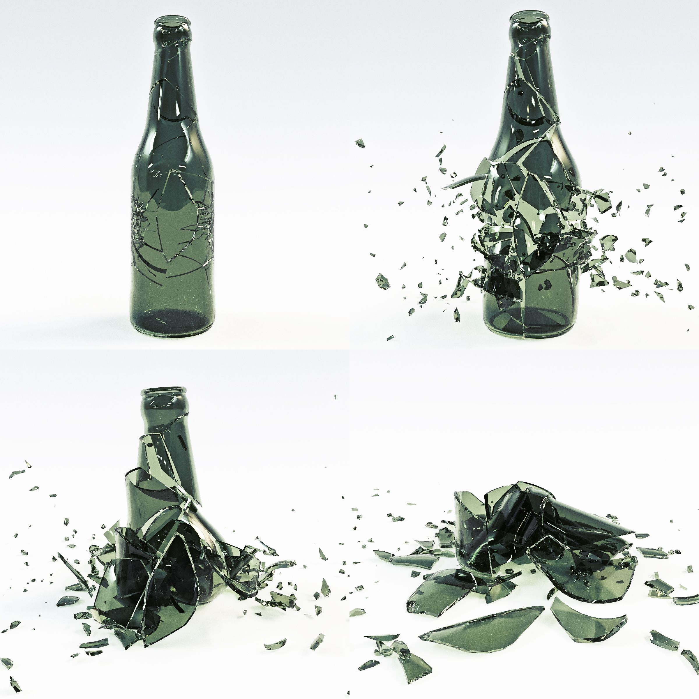 Bottle Crash Animation 3d model