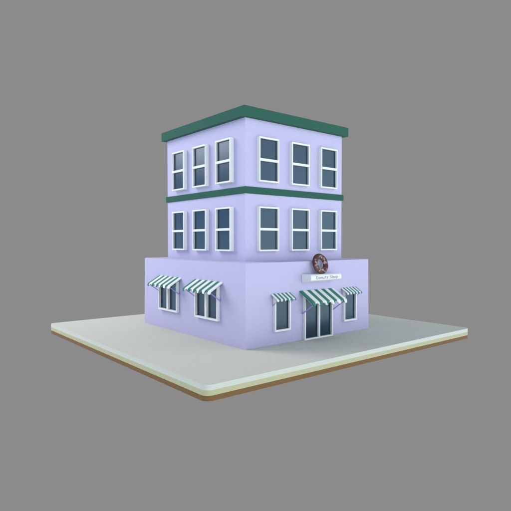 Donut Shop Lowpoly 3d model