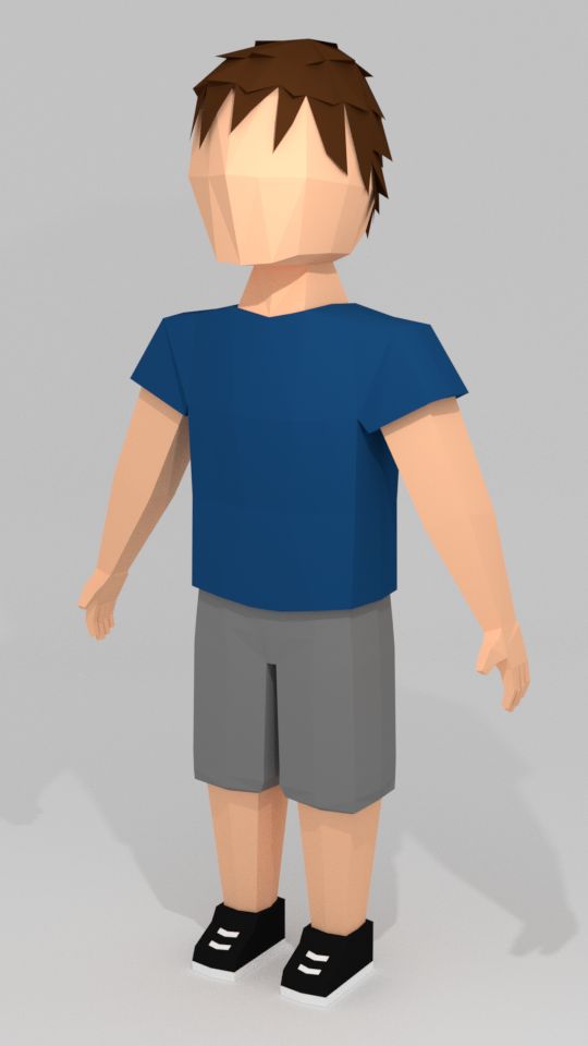 Carácter infantil lowpoly modelo 3d