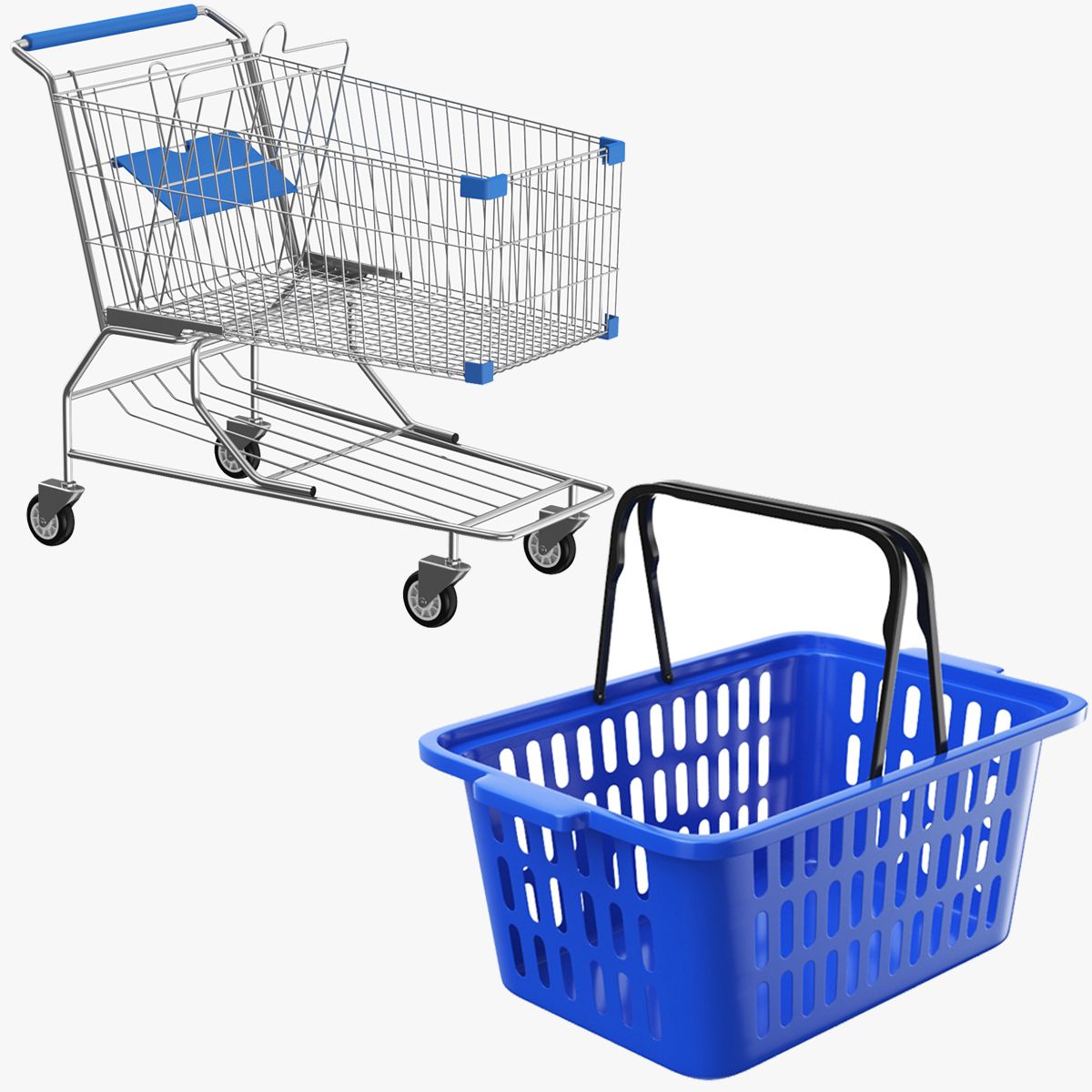 Two Shopping Carts Collection 3d model