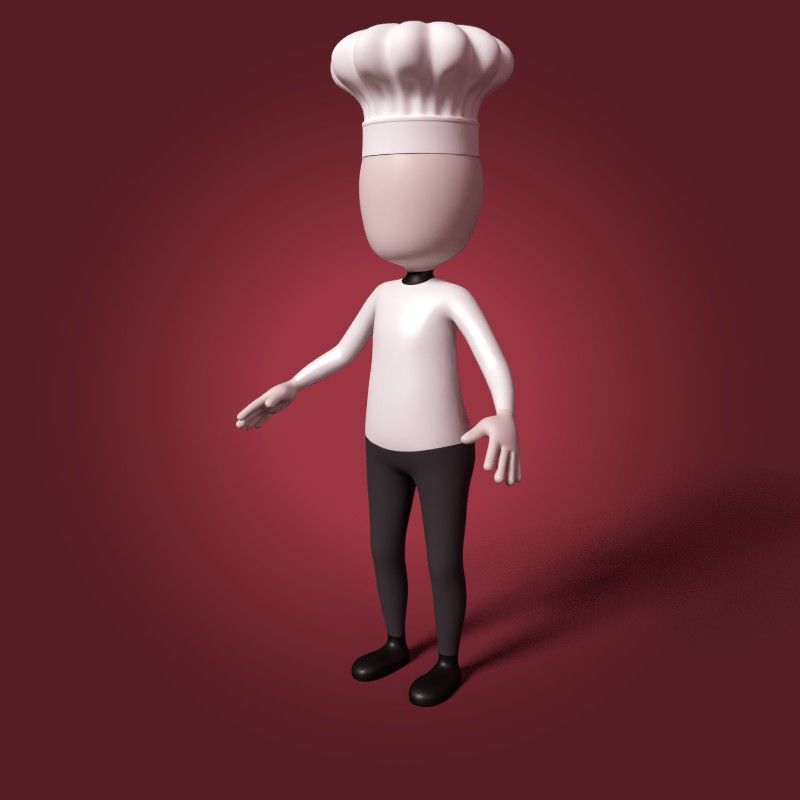 Cartoon Cook - Chef 3d model