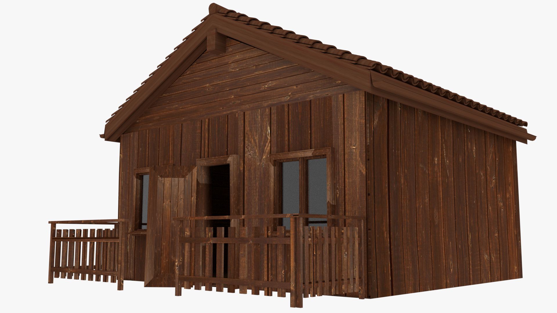 Cabina di legno 3d model