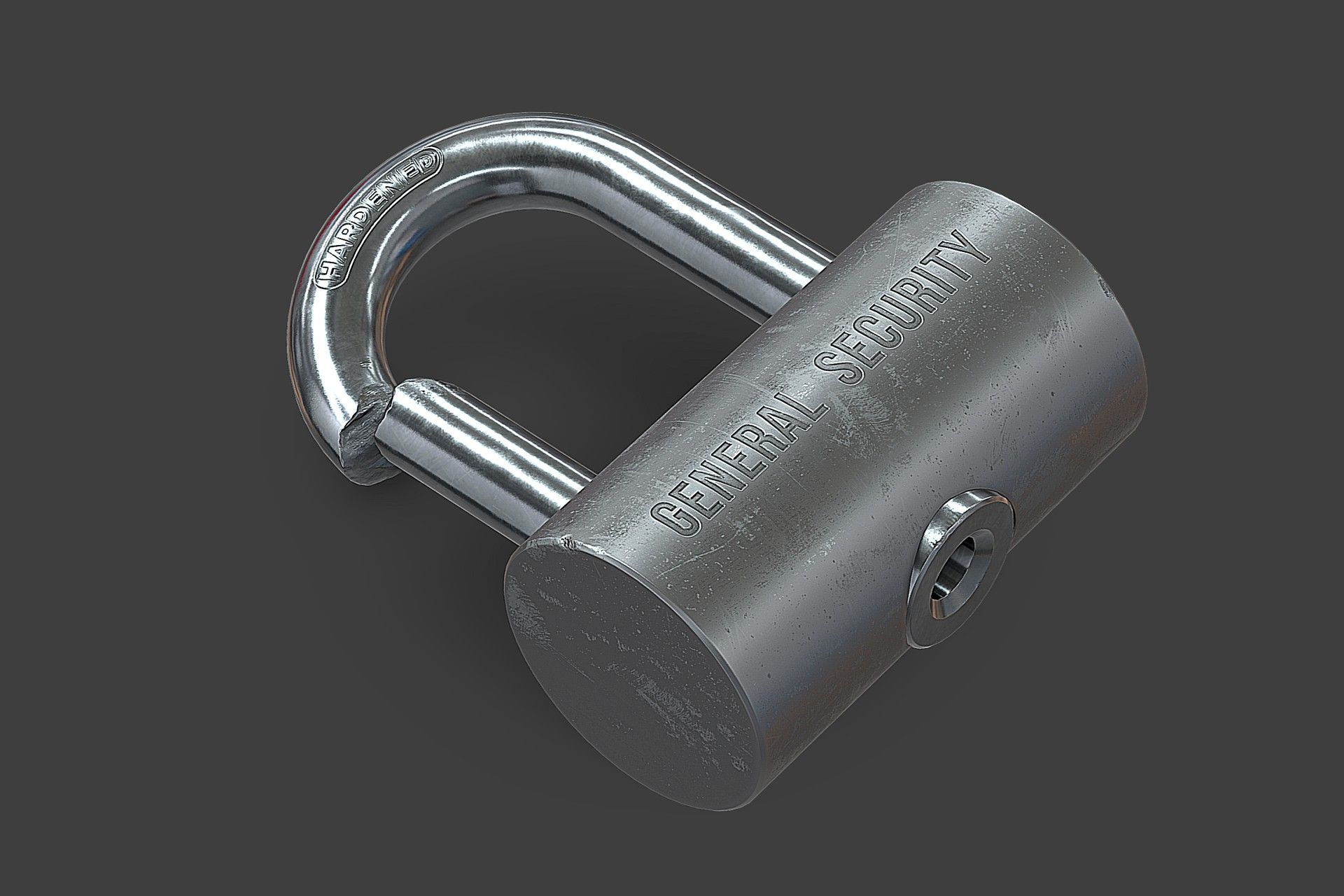 Broken Padlock royalty-free 3d model - Preview no. 8