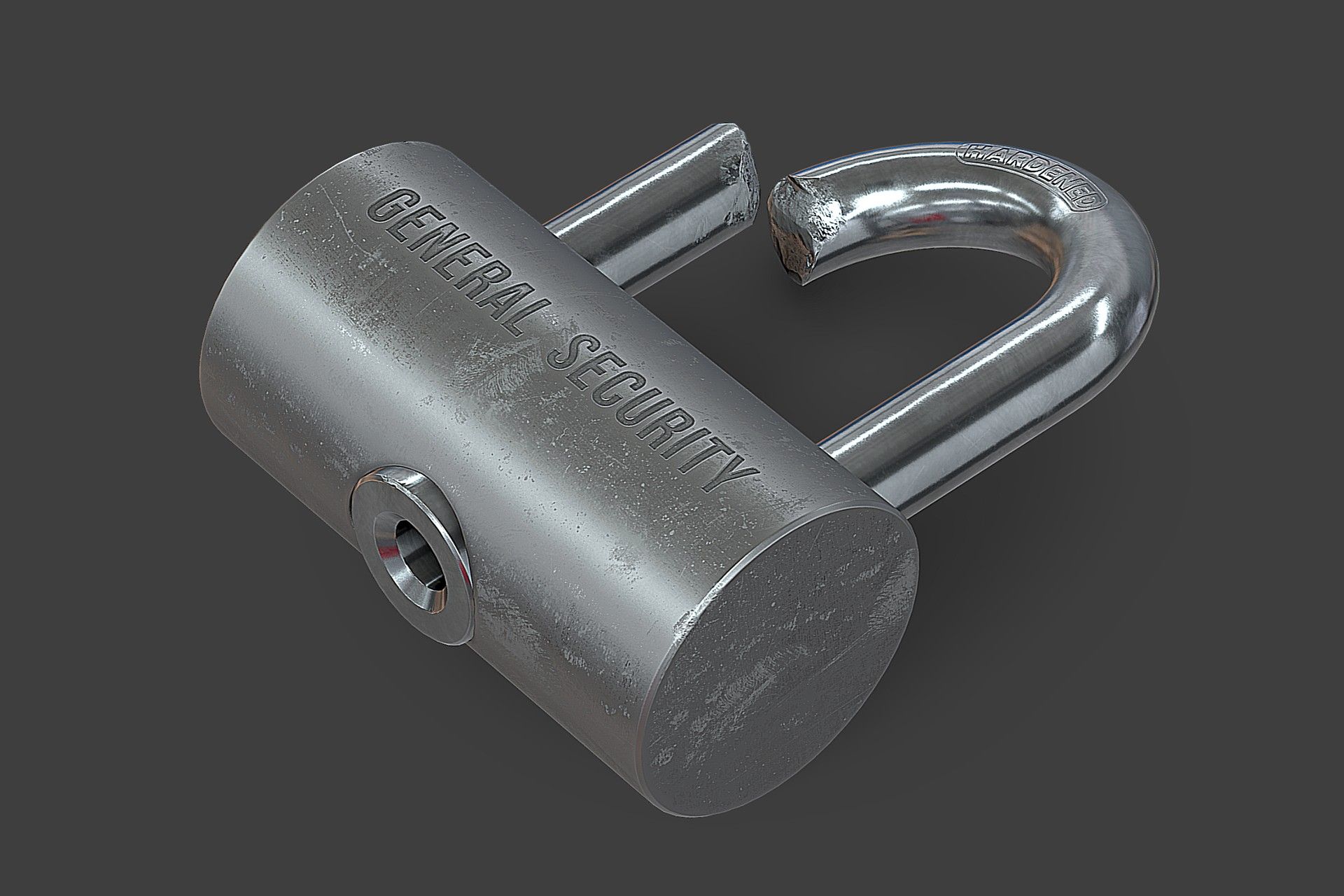 Broken Padlock royalty-free 3d model - Preview no. 2