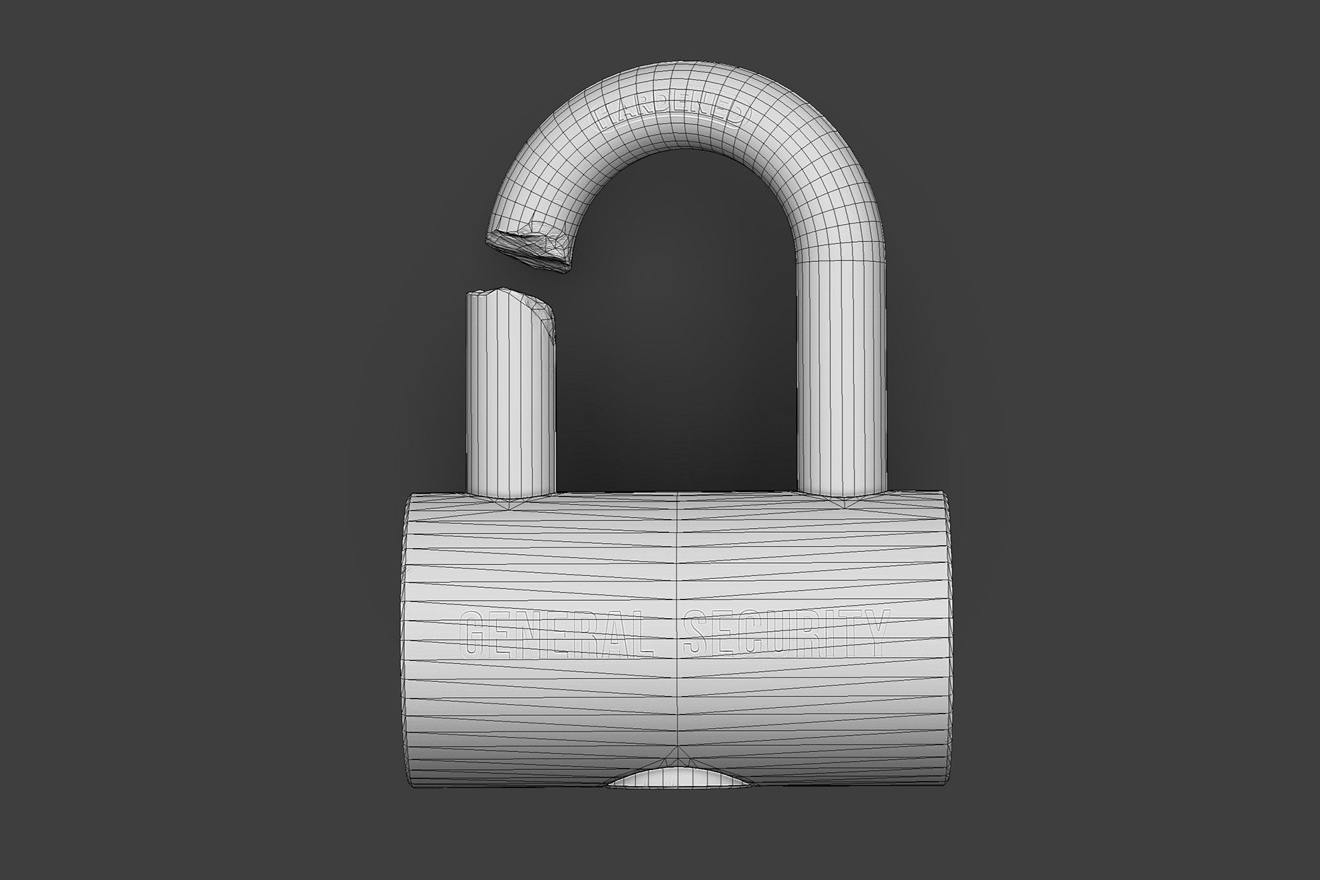 Broken Padlock royalty-free 3d model - Preview no. 5