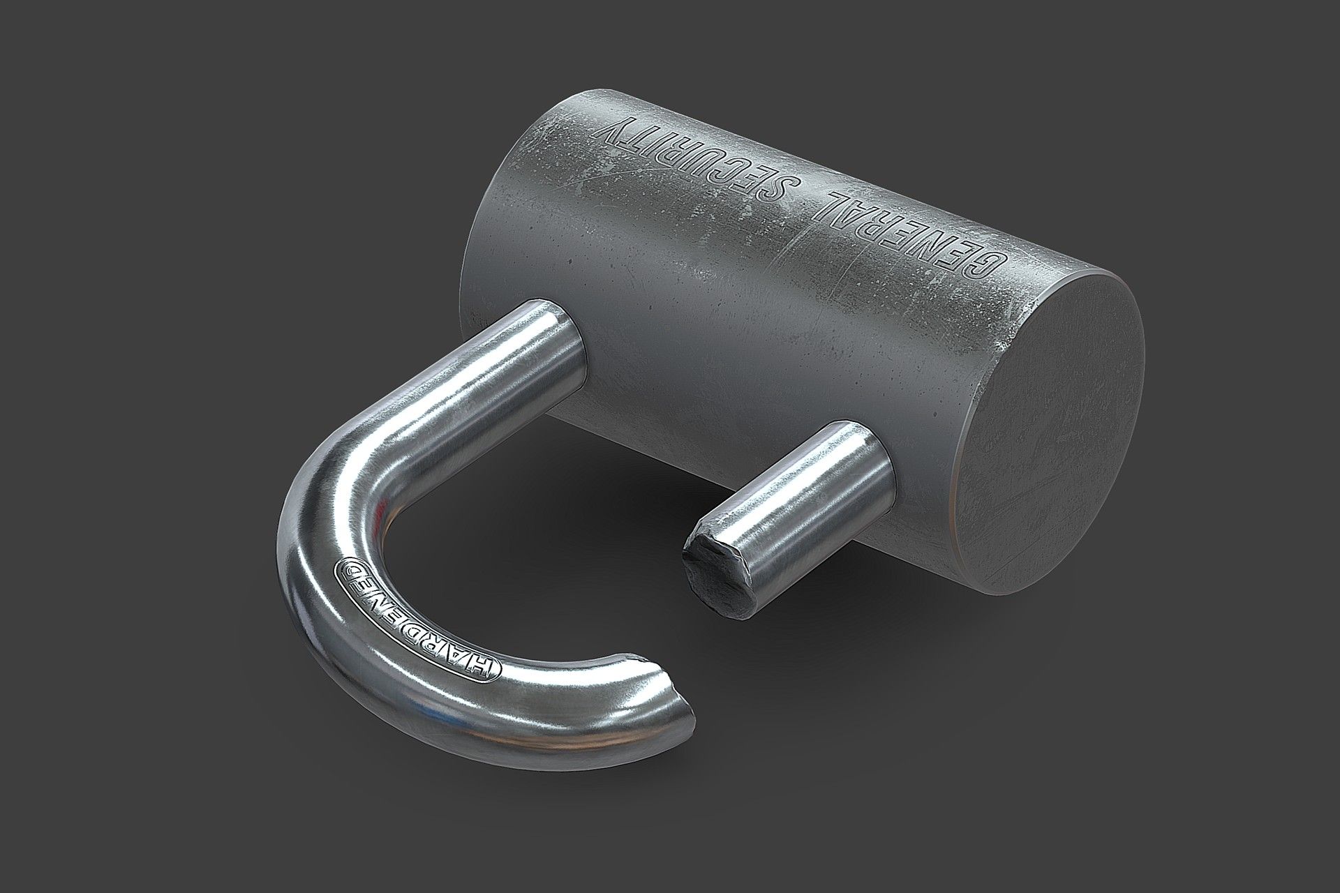 Broken Padlock royalty-free 3d model - Preview no. 6