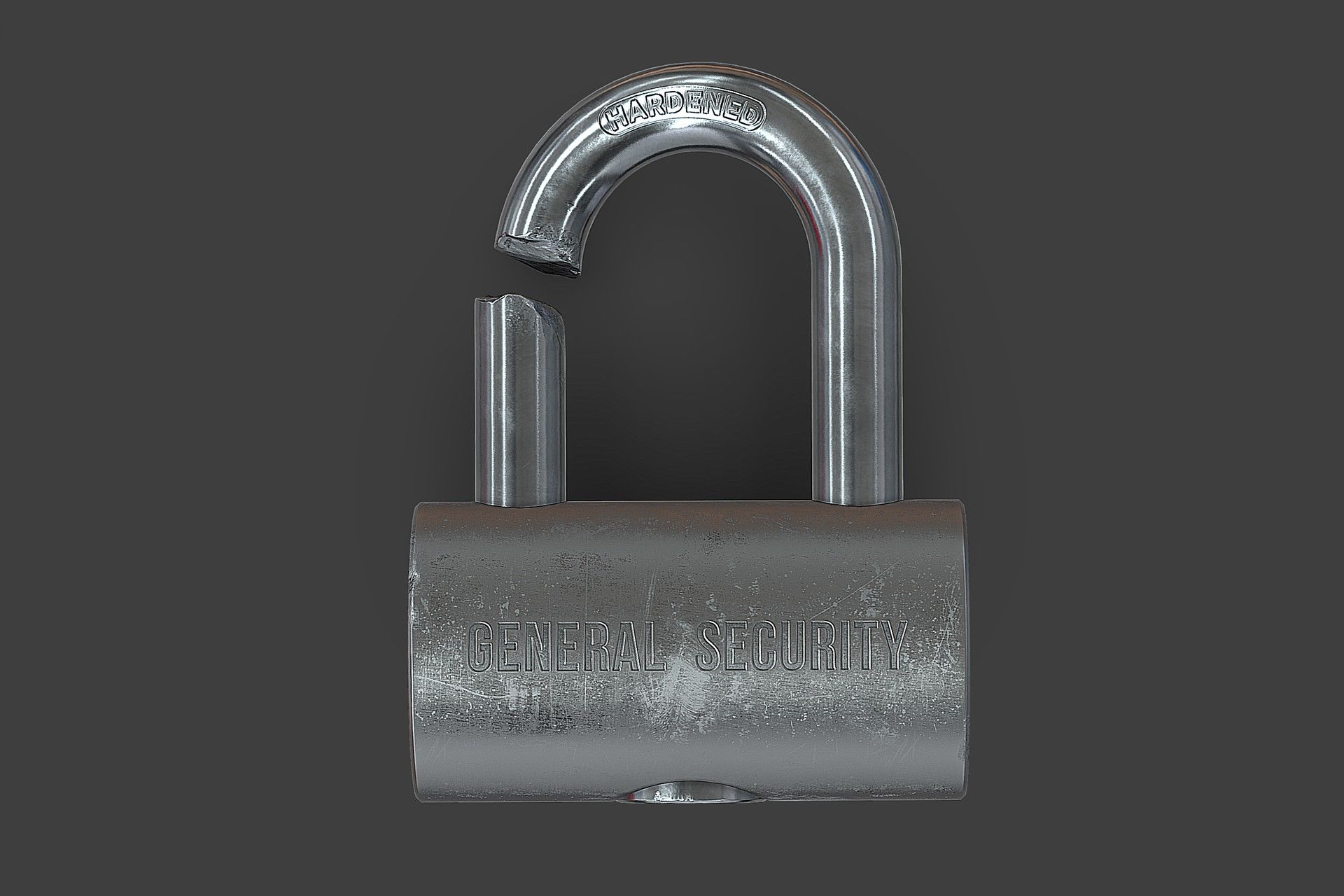 Broken Padlock royalty-free 3d model - Preview no. 4