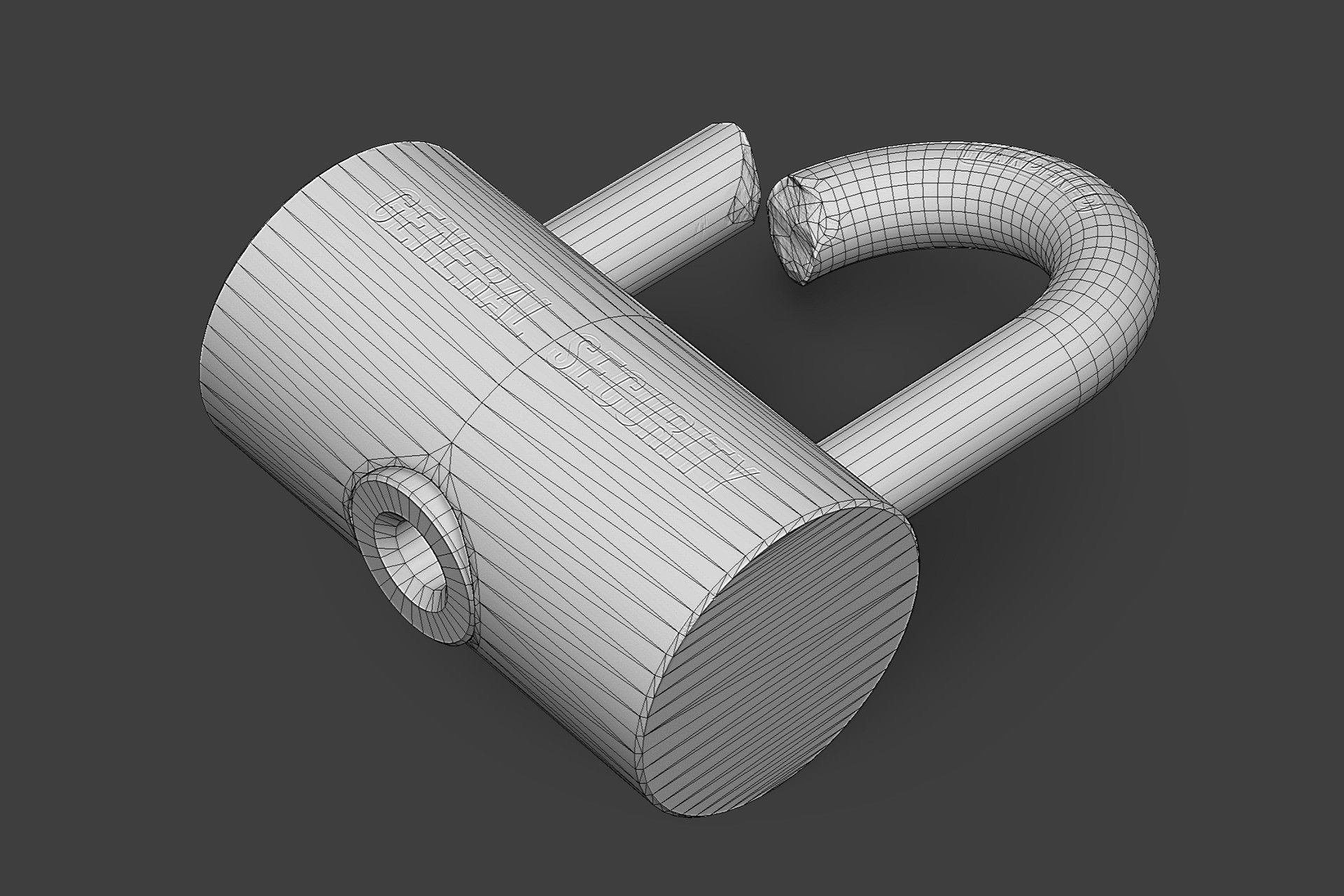 Broken Padlock royalty-free 3d model - Preview no. 3