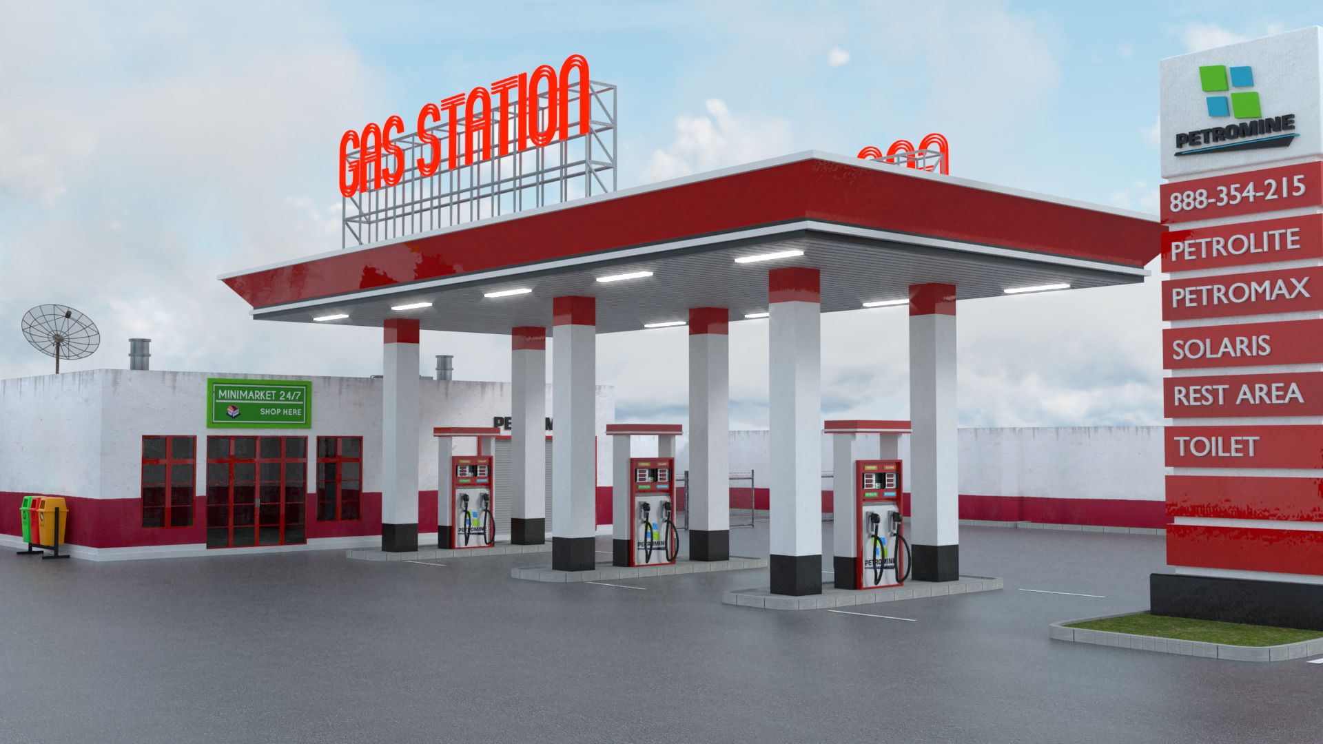 GAS STATION 3d model