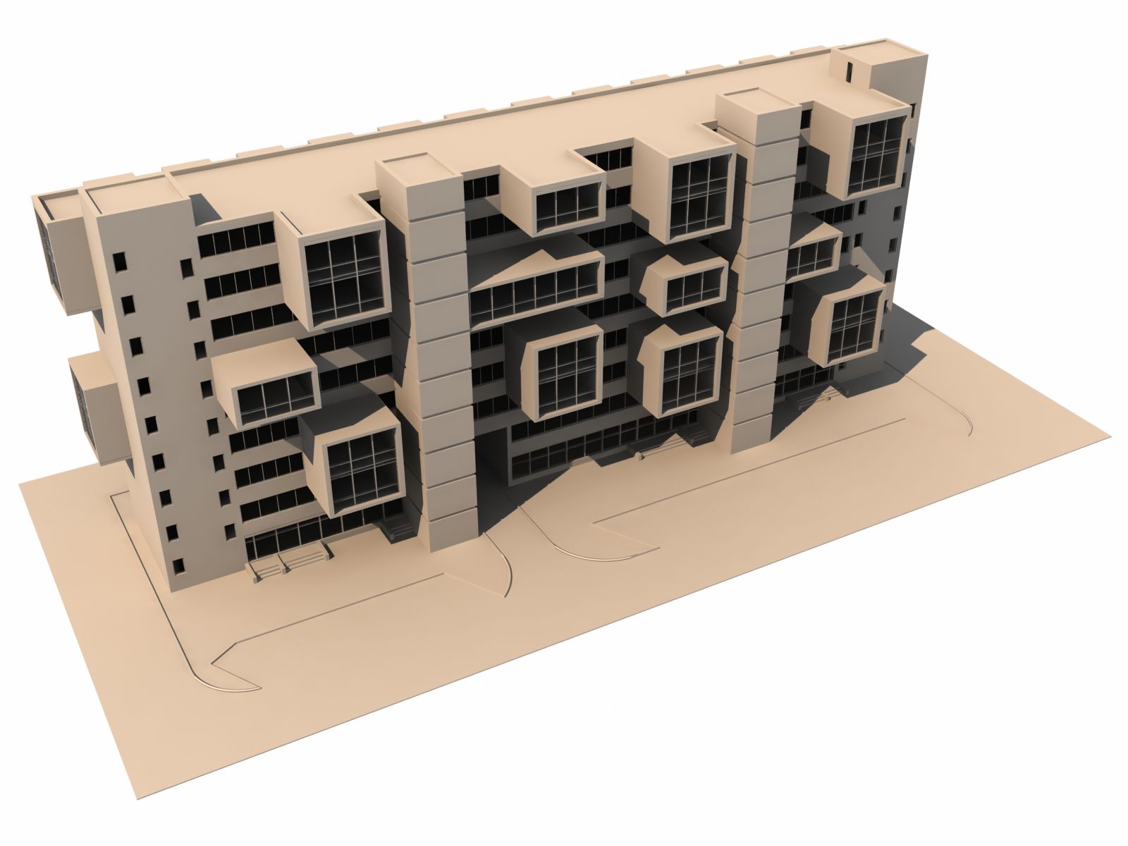 edificio residenziale 3d model