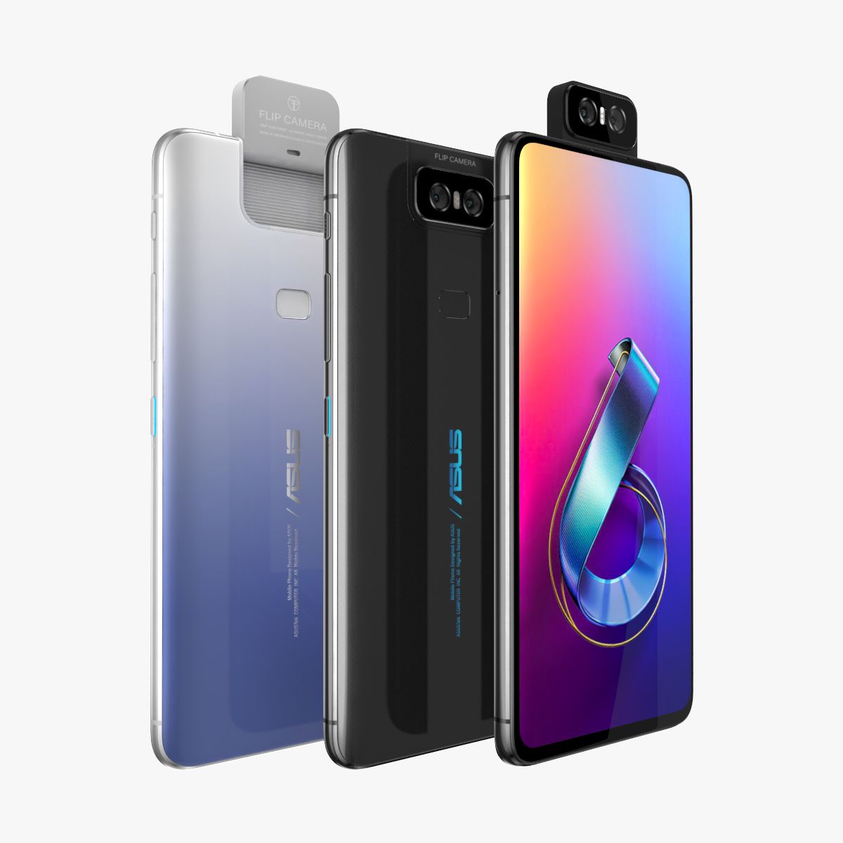 Asus Zenfone 6 ZS630KL tutto colore 3d model