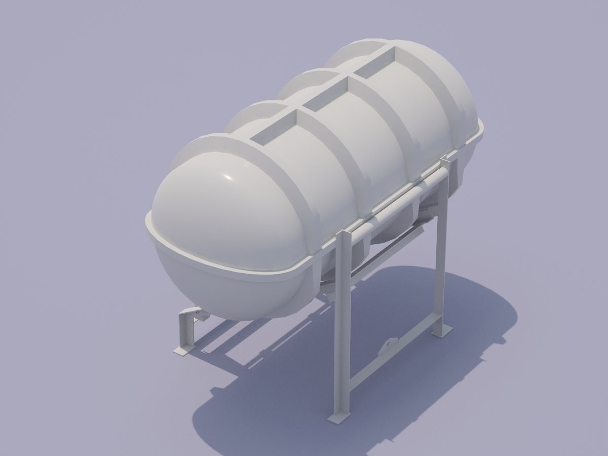 Life Raft royalty-free 3d model - Preview no. 2