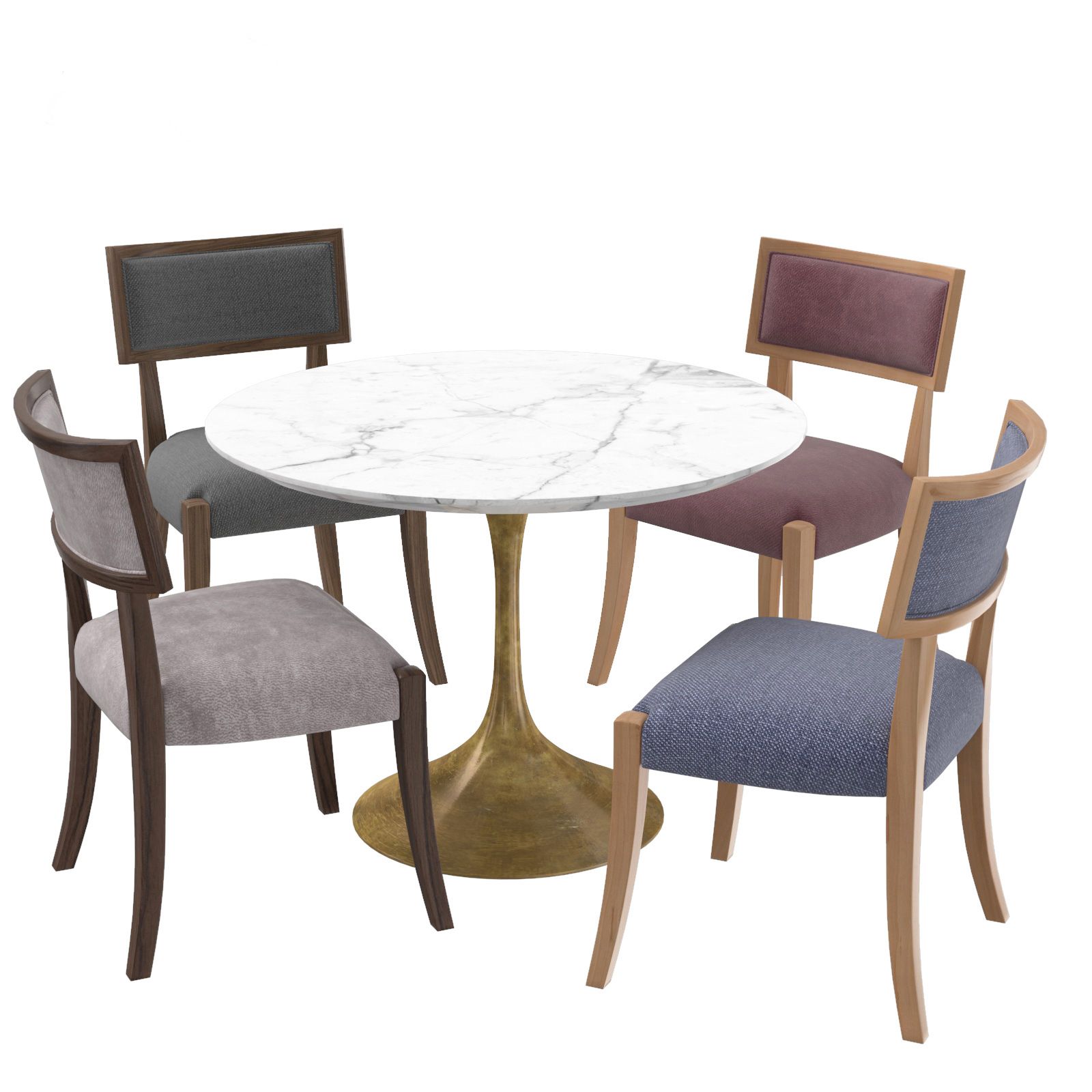 Aero Marble Round Table och Classik Klismos-stol 3d model