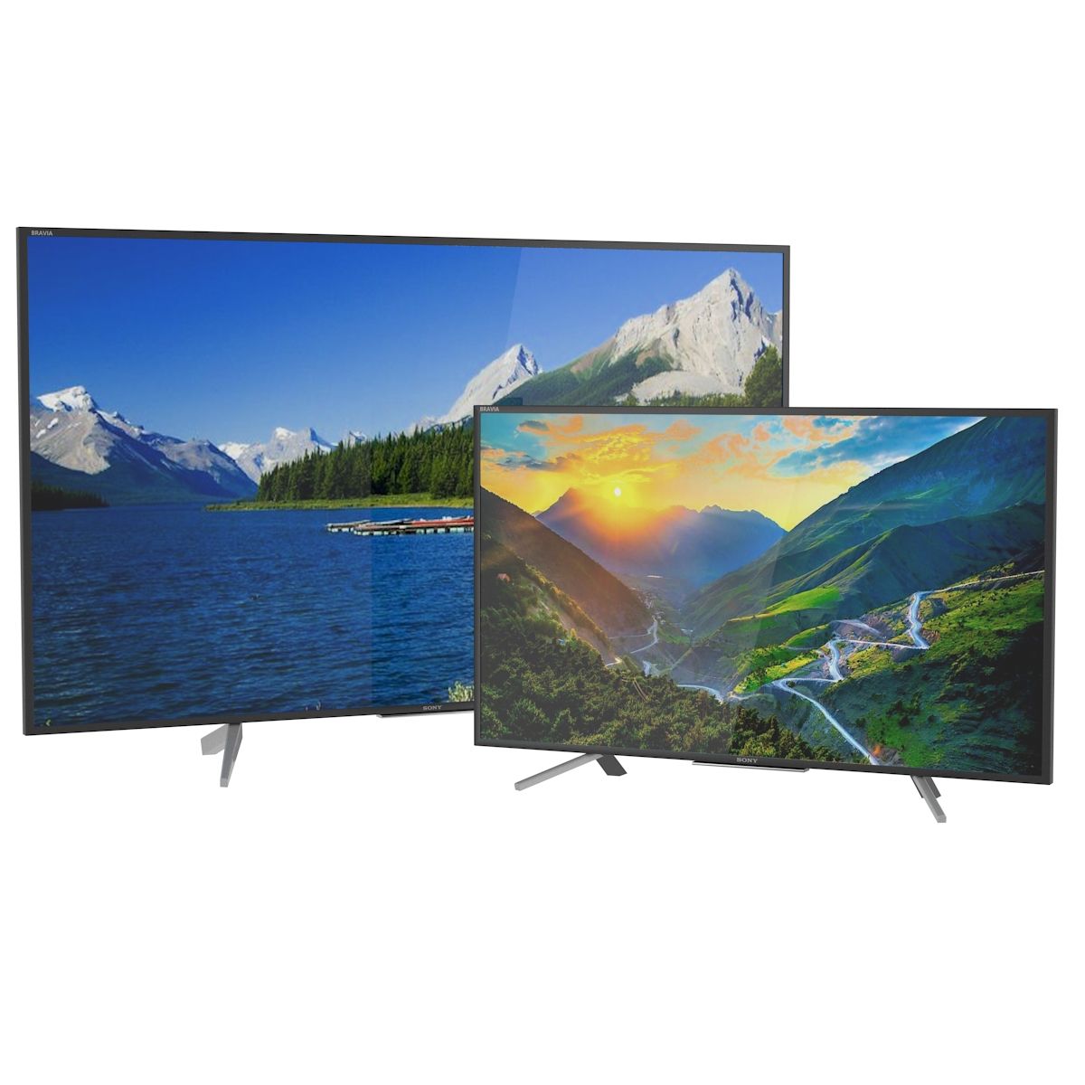 TV Sony 75 and 50 inch 3d model