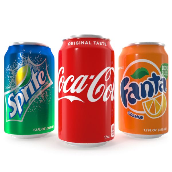 Coca Cola Fanta Sprite Банки 12 унций 3d model