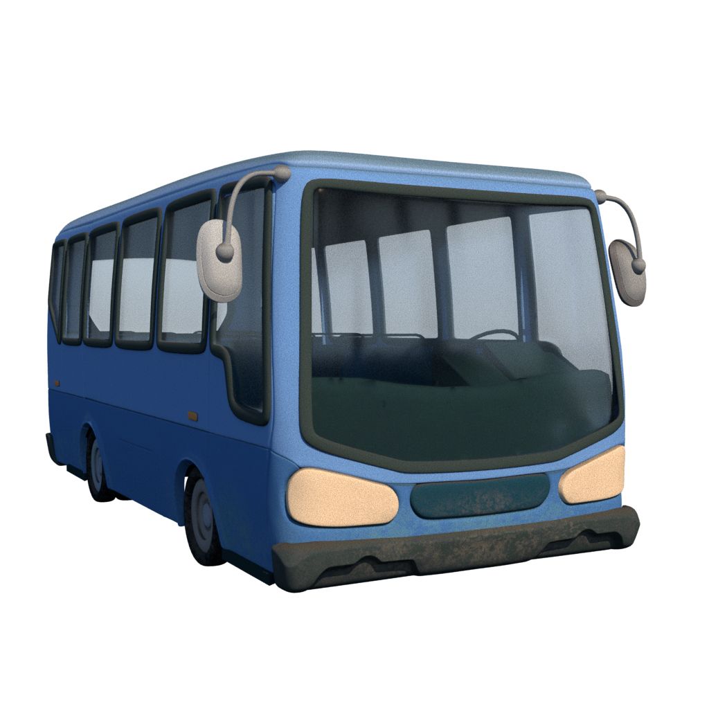 Tecknad buss 3d model