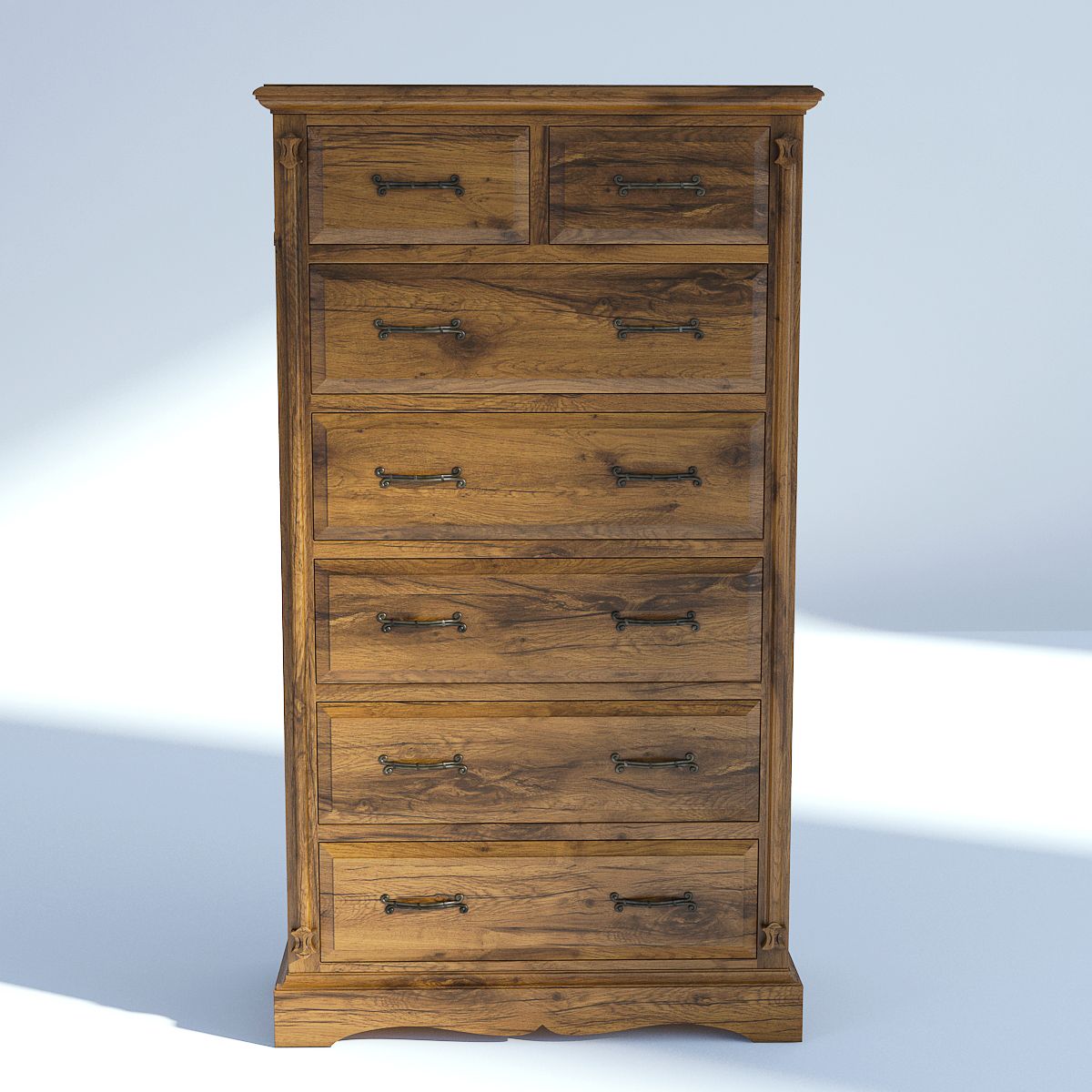 Commode Victorienne Vieux Naturel 3d model