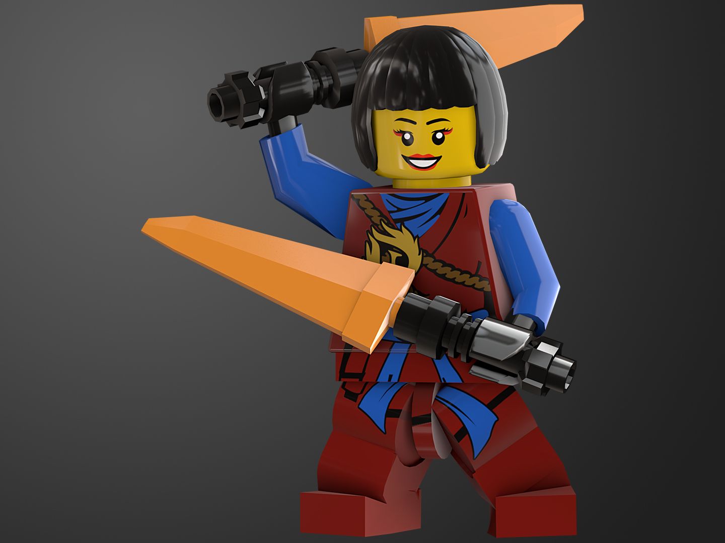 NinjaGirl Lego Spiel bereit 3d model