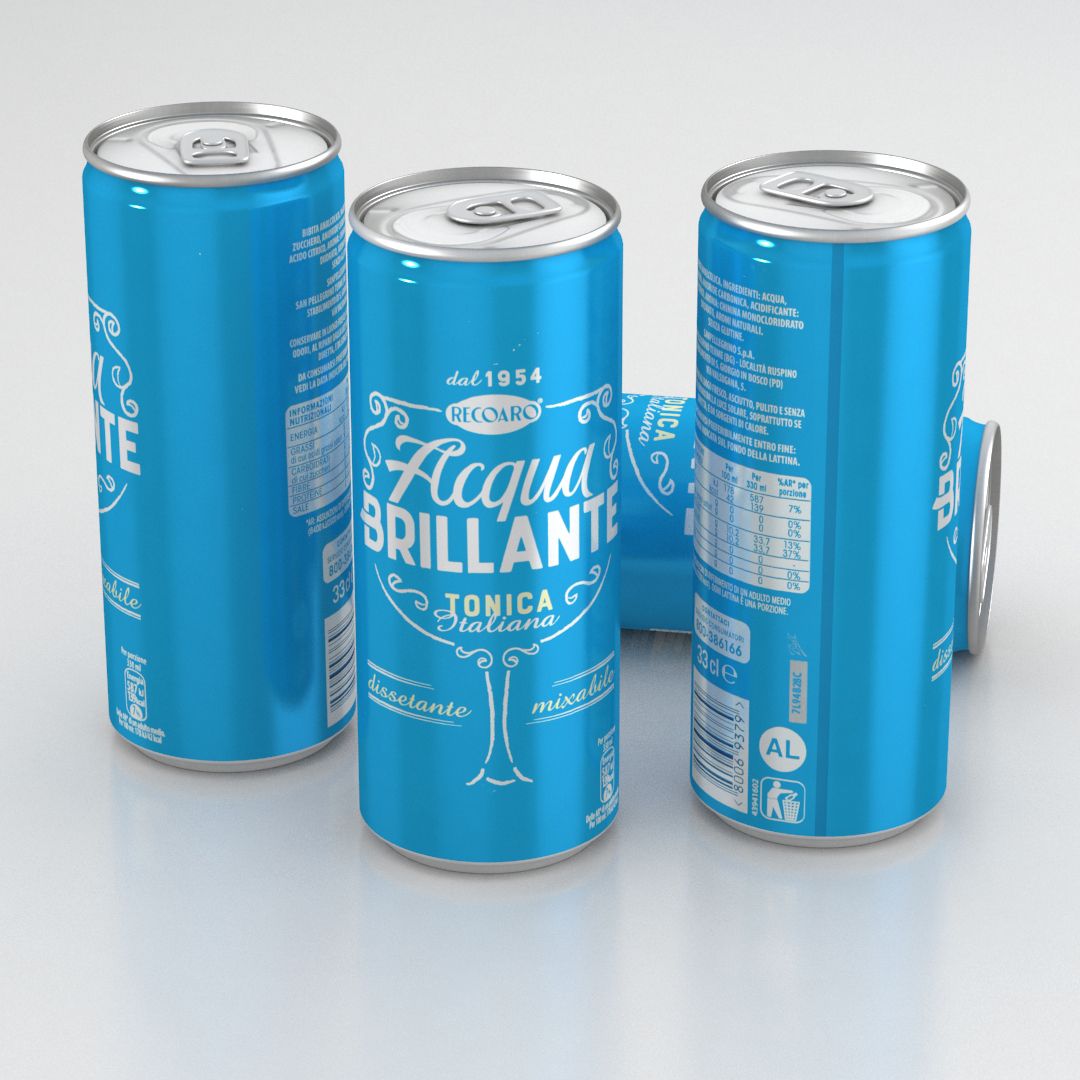 Beverage Can Recoaro Acqua Brillante Tonica Italiana 330ml Tall 2019 3d model