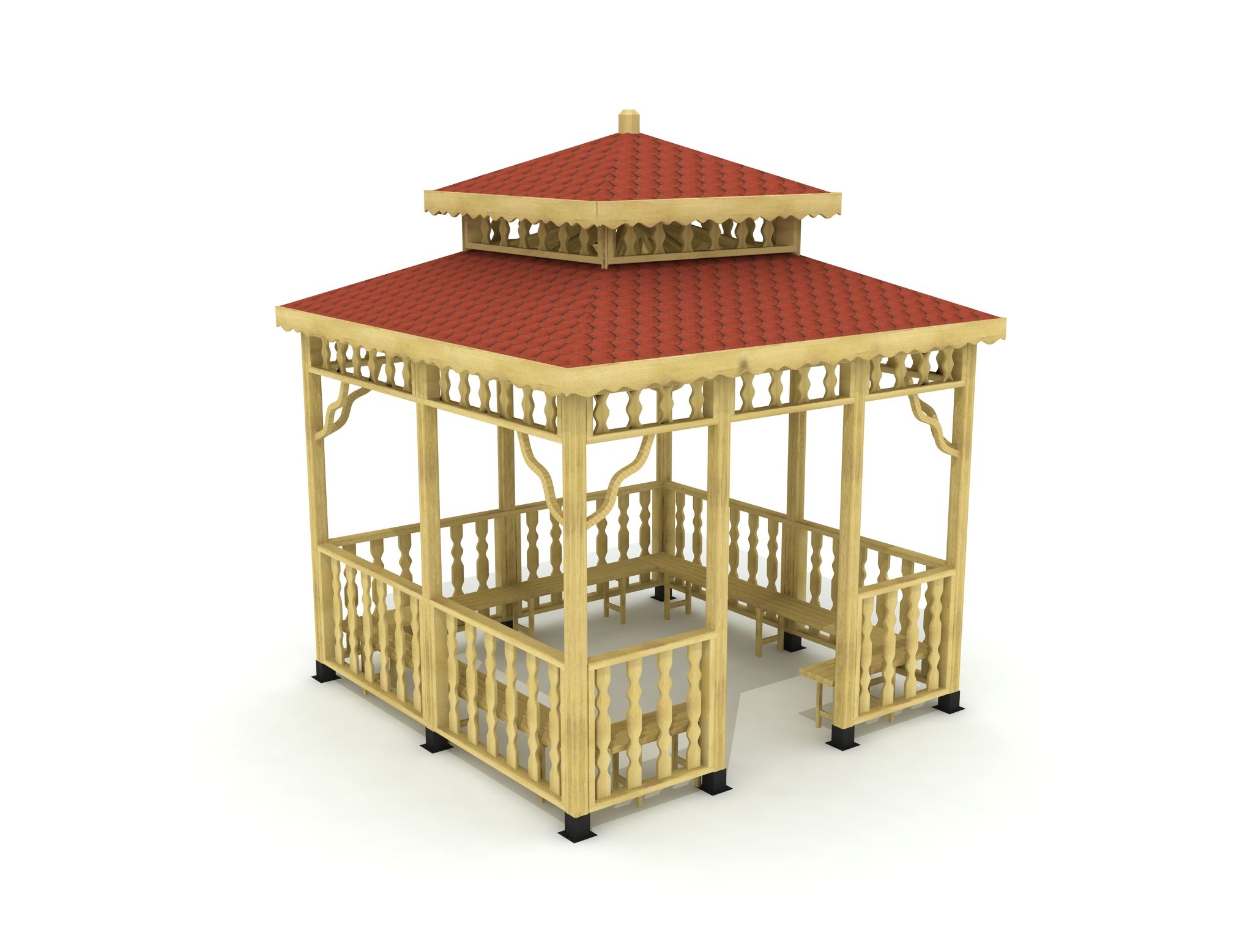 Gazebo en plein air 2 3d model