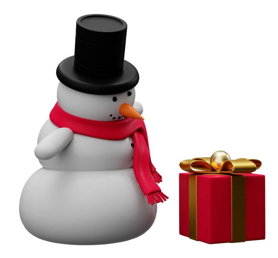 Snowman Low-poly 3d model