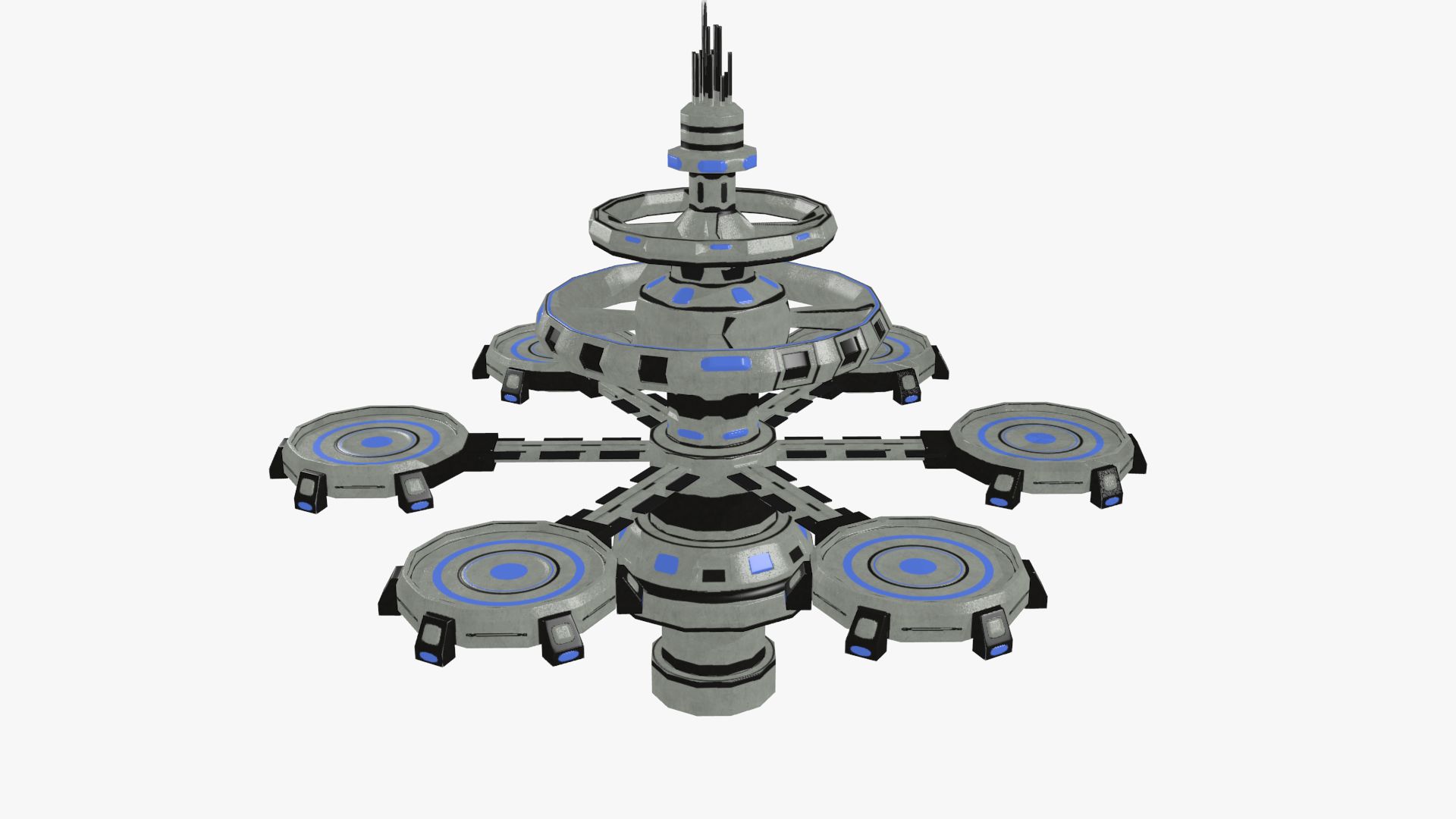 Stazione spaziale di fantascienza 3d model