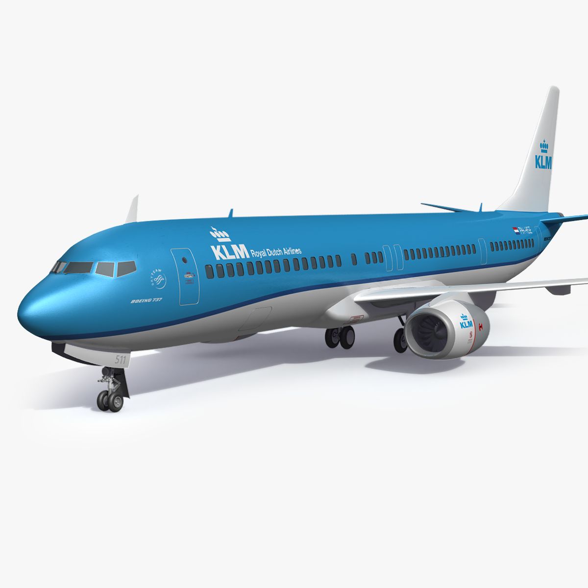 Boeing 737 727 KLM Royal Dutch aereo 3d model