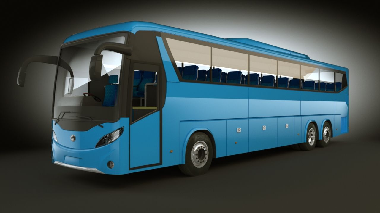 Elektrisk buss koncept 3d model