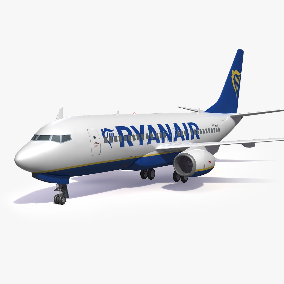 Ryanair Airliner Airplane Generic 3d model