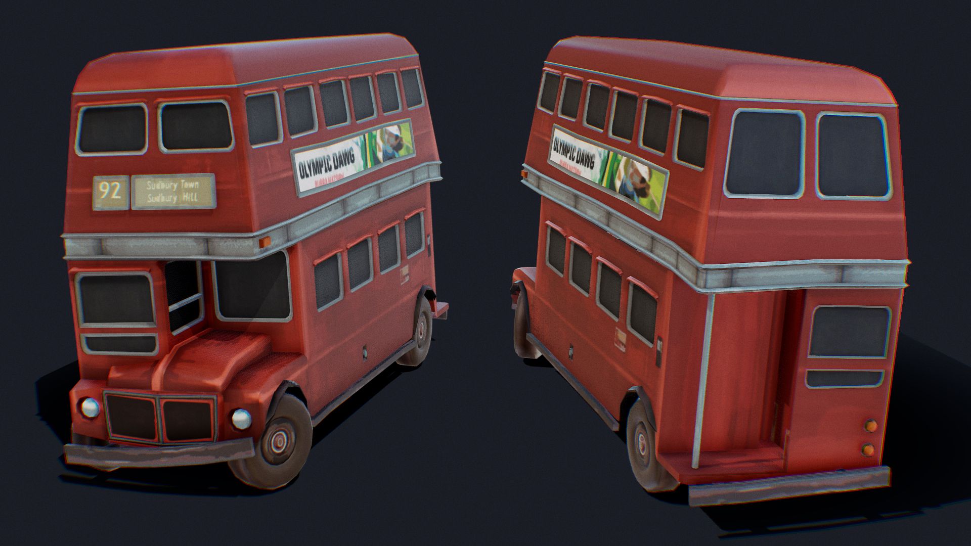 Försenad London-buss 3d model