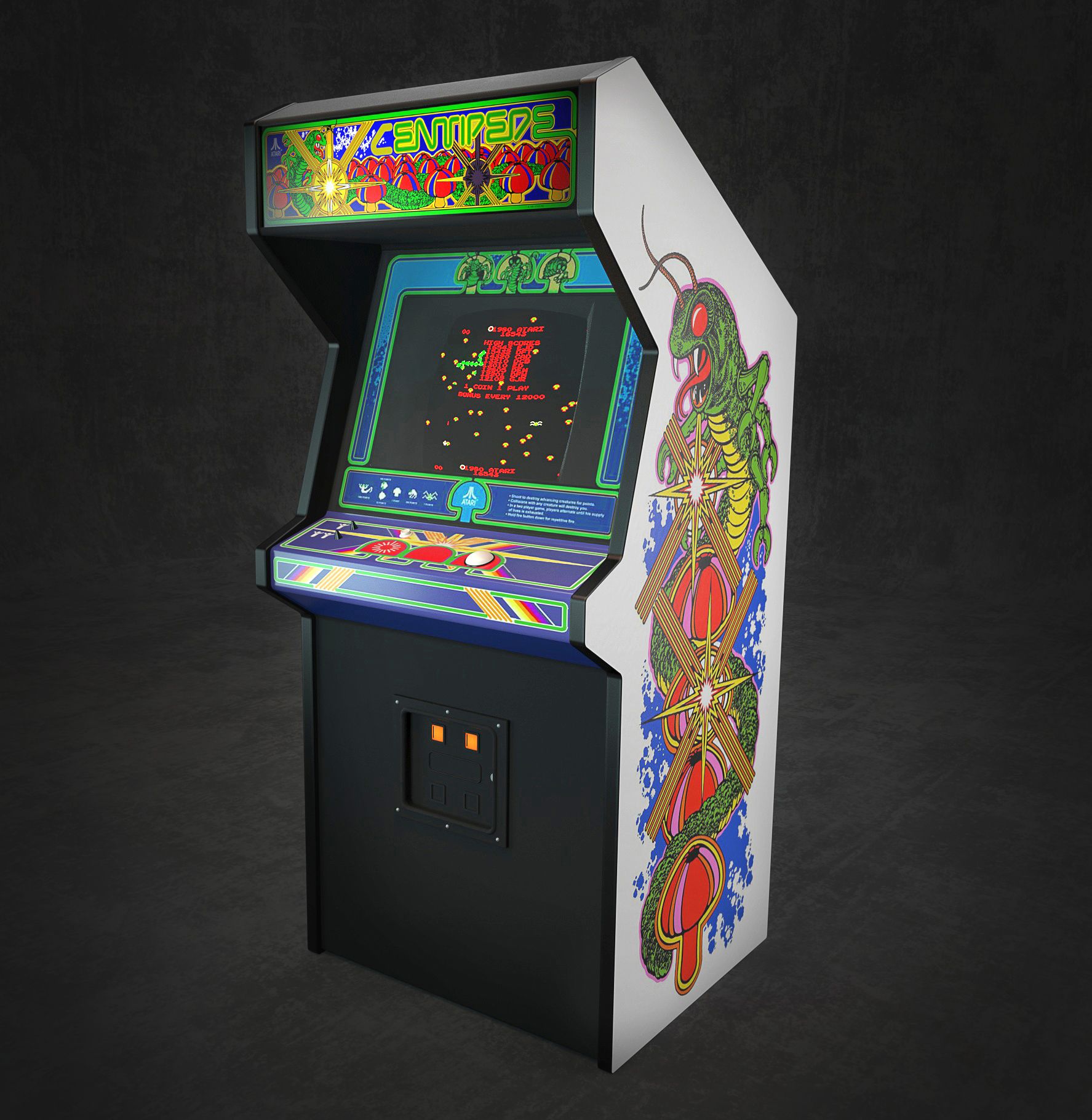 Game Arcade Centipede 3d model