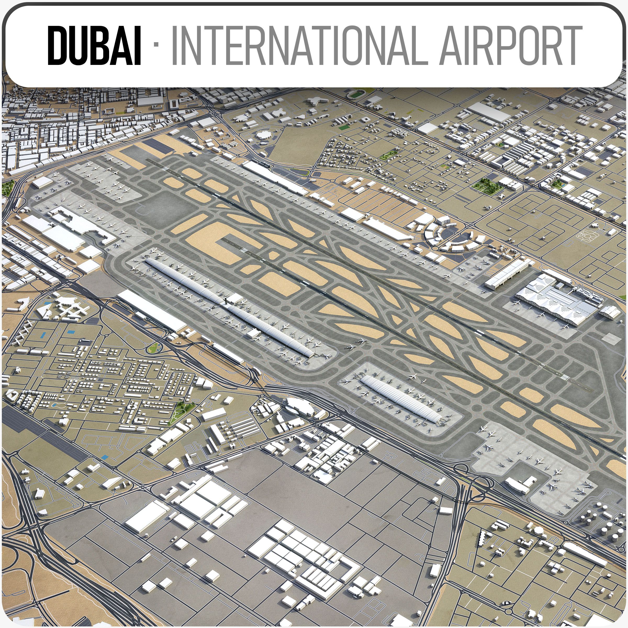 Dubais internationella flygplats - DXB 3d model