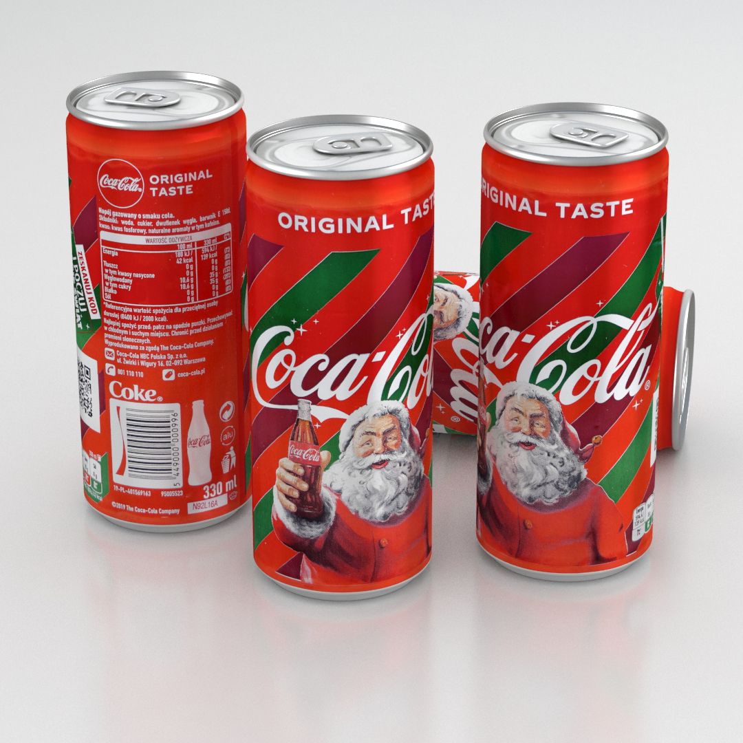 Напиток Баночный Coca-Cola Christmas 330мл Высокий 2019 3d model