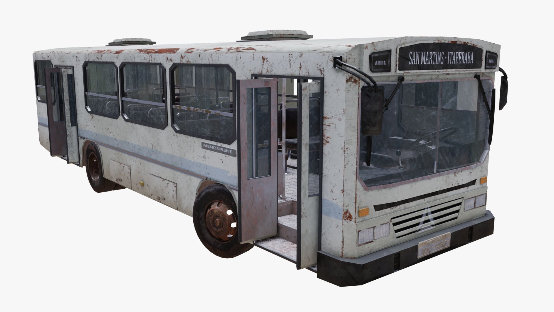 Gammal buss PBR 3d model