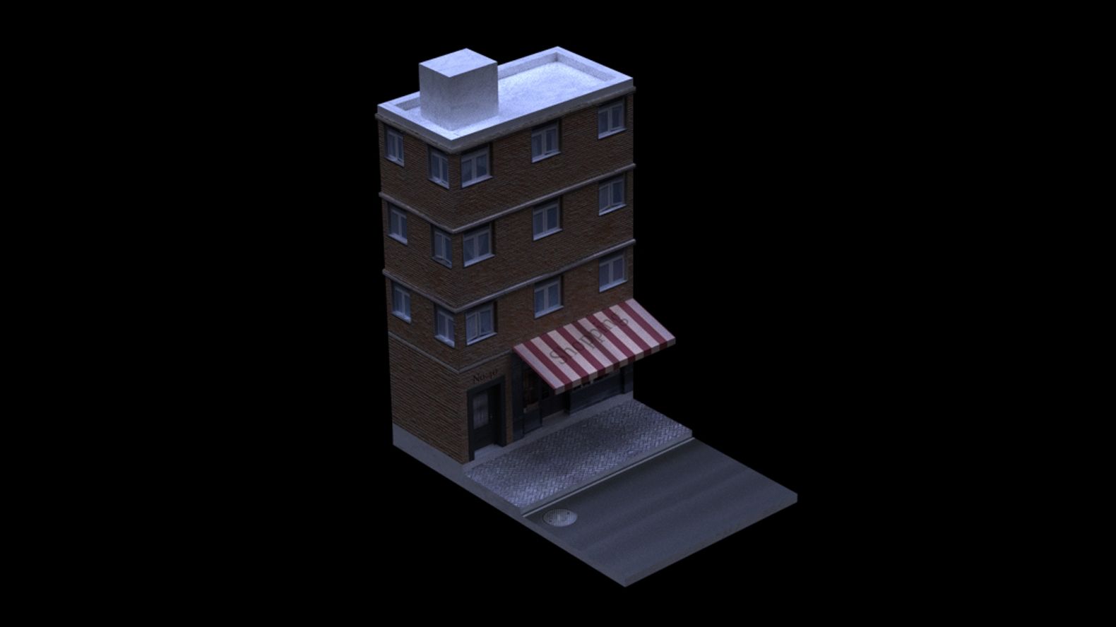 building wtih shopping 3d model