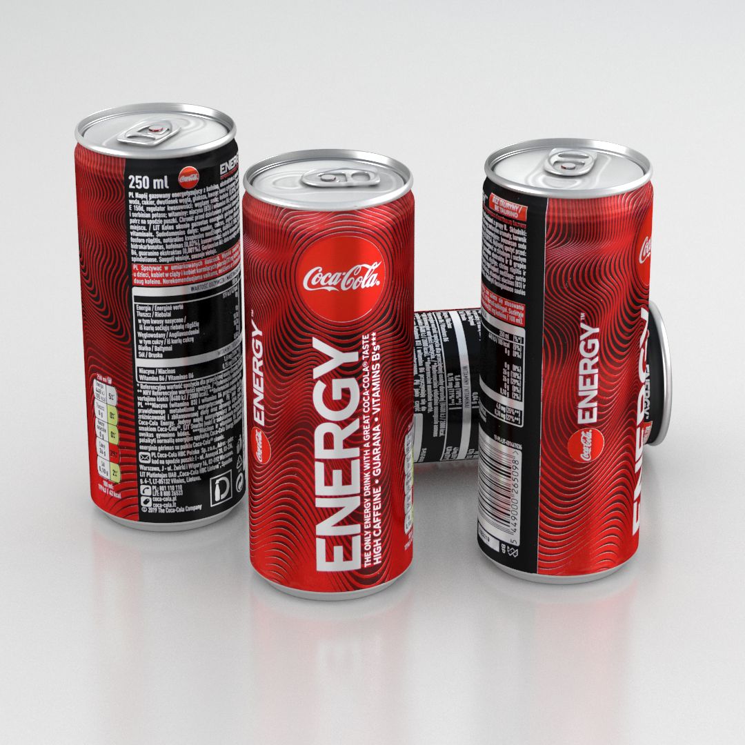 Напиток Can Coca-Cola Energy 250 мл 2020 3d model