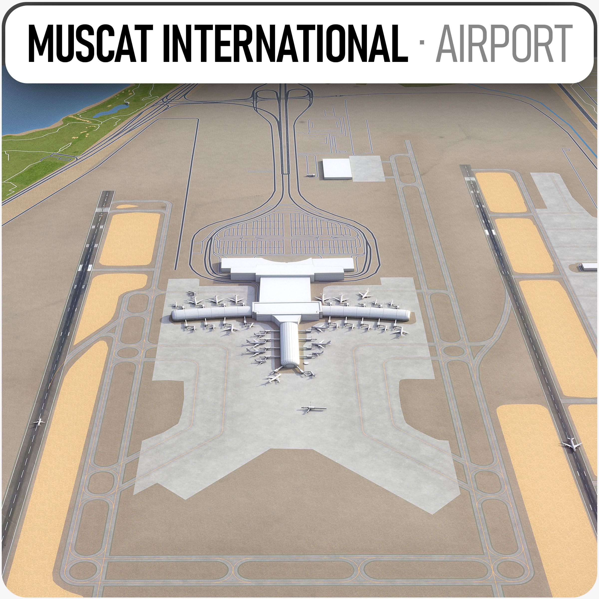 Muscats internationella flygplats 3d model