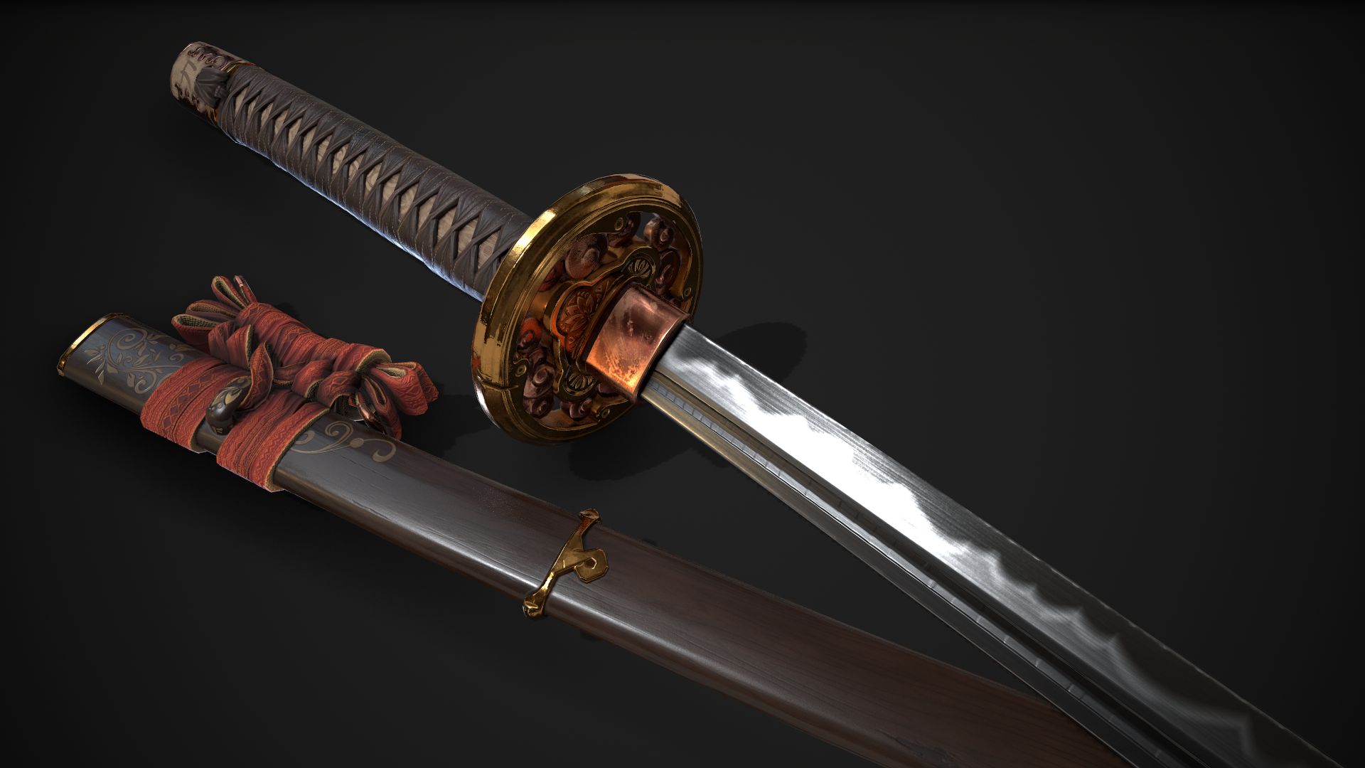 武器：武士刀 3d model