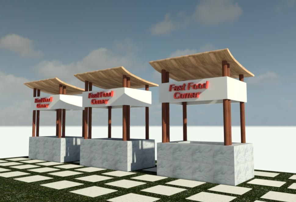 SHOPPING MALL SIDE COUNTER 3d model