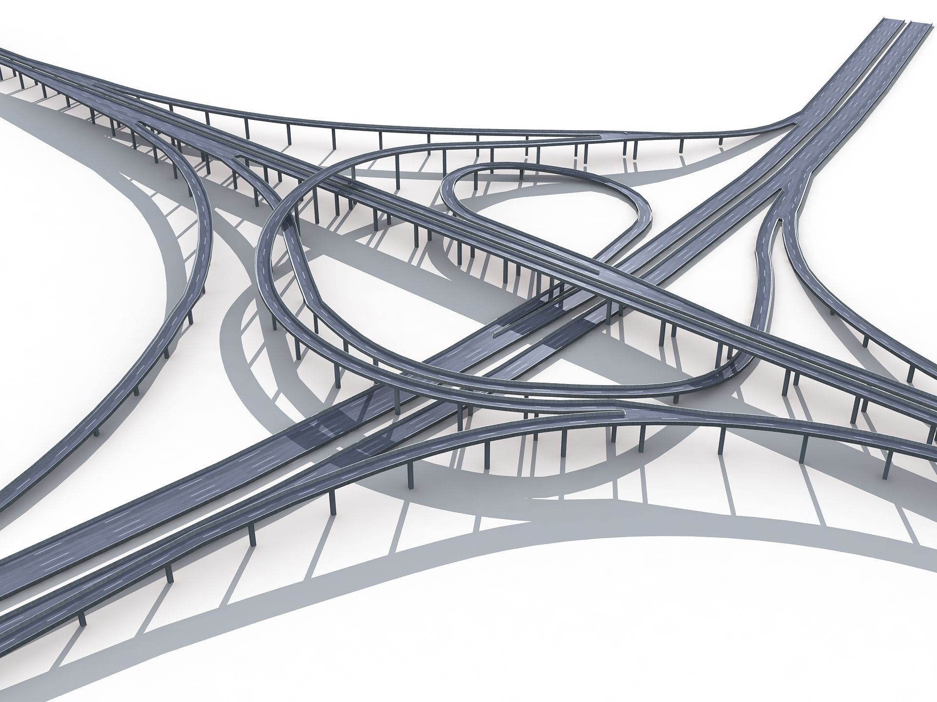 Highway Road Viaduct Flyover_07 modelo 3d