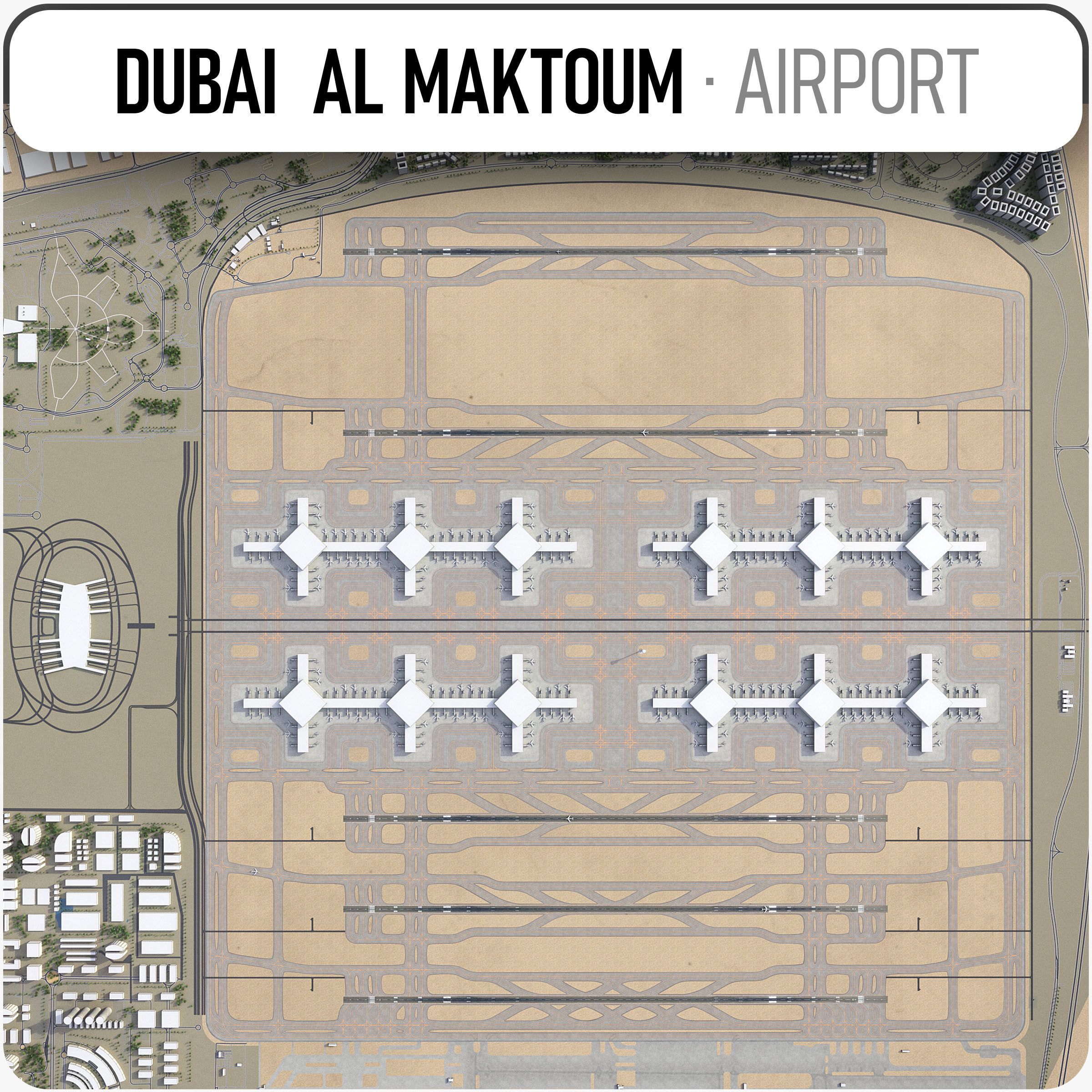 Dubai Al Maktoum International Airport - DWC 3d model